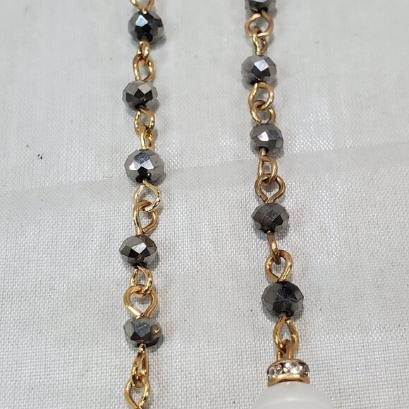 Ali Khan gold chain with baroque pearl and rhinestones necklace - Picture 8 of 10